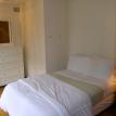 bedroom with fireplace-queen size bed